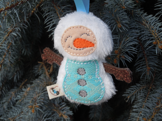 Girasol Wrap Scrap Snowman Plush Ornament