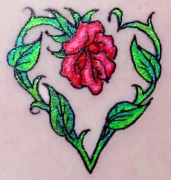 heart rose tattoos