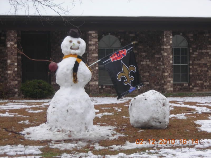 Who Dat Snowman? On Hell Froze Over Blvd