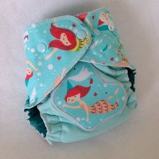 One Size Fitted Diaper - Merry Mermaids - OOAK! - Free Shipping!