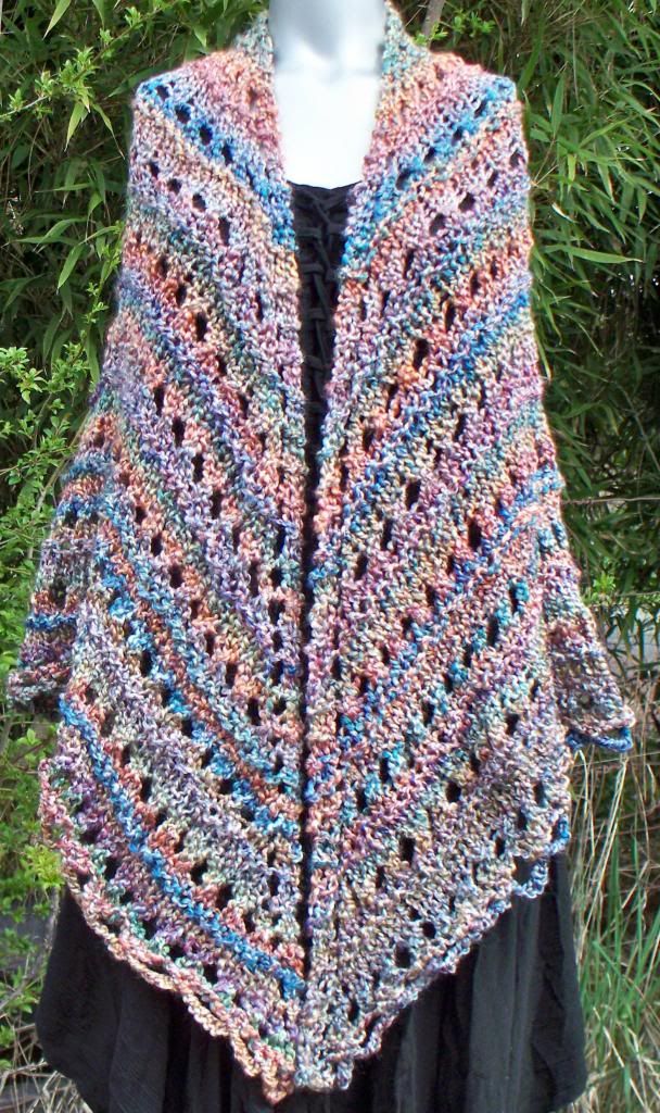 " Painted Desert"<br> Knitted Triangle Shawl