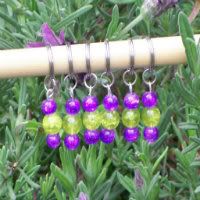 "Irises"<br>Stitch Markers<br>Set of 6<br>Black Friday Special<br>15% Off