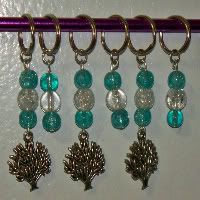 "Winter" Tree of Life <br>Stitch Markers <br>(Set of 6) 