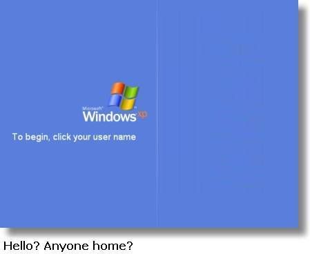 compaq logon screen. the Windows login screen…