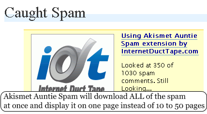 Akismet Auntie Spam will automatically download all of your spam