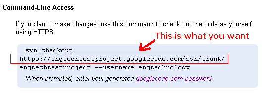 google code project hosting url