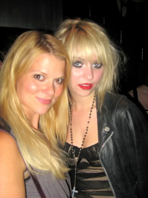 Taylor Momsen from Gossip Girl, after her band's show The Pretty Reckless, she is a good singer that Little J