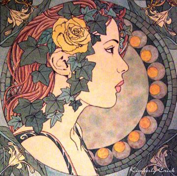 Mucha-Inspired Painting Pictures, Images and Photos