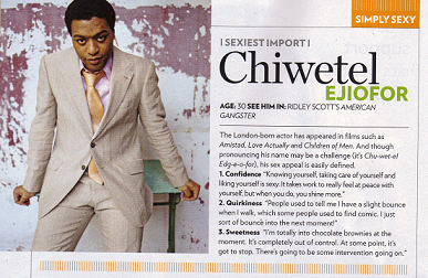Chiwetel Ejiofor is Sexiest Import according to PEOPLE