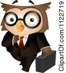 1122719-Cartoon-Of-A-Business-Owl-Carryi