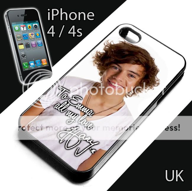 1D Harry Styles iPhone 4 / 4s cover case. Personalised message One 