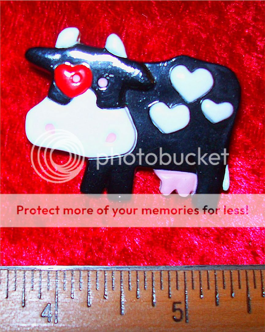 Valentines Day Vintage Love Cow Pin, Hallmark 1989  