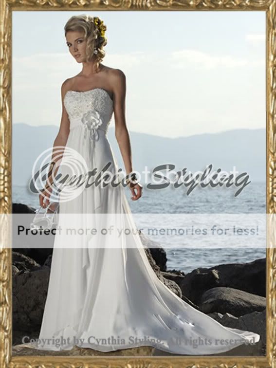 Ruched beach wedding bridal dress UK 6 20 MtM